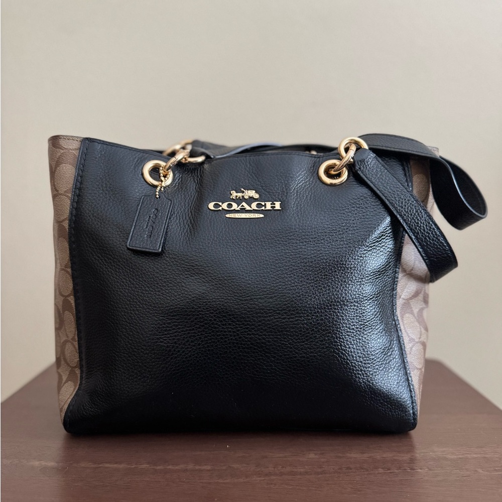 Coach Black and Brown Tote